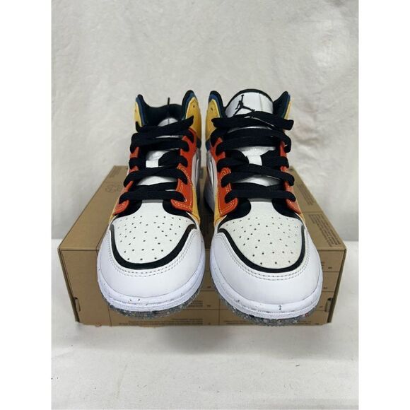 NEW Air Jordan 1 Mid SE (GS) Size‎ 4Y White/Black-Picante Red DV1316-100 main image 5